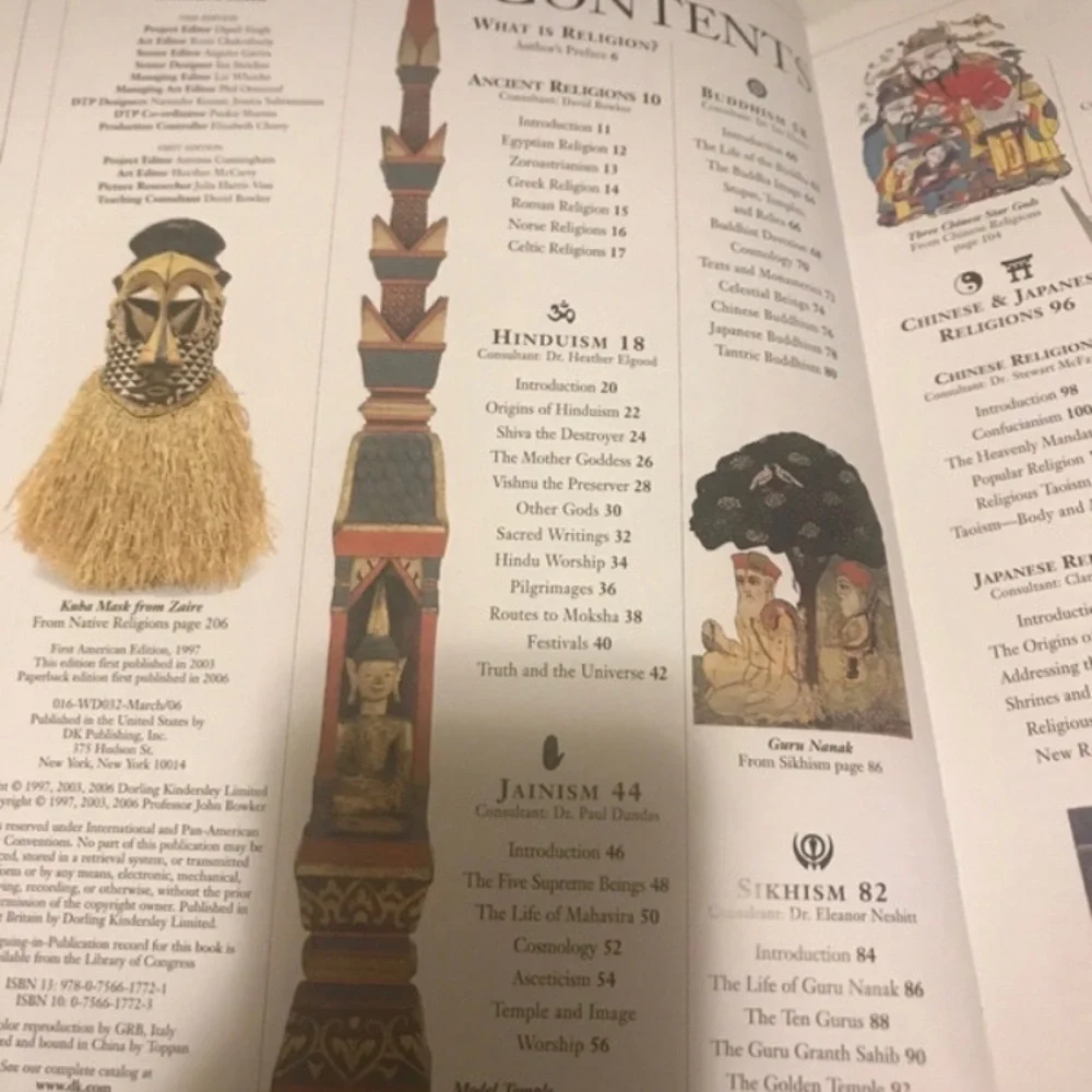 💖 DK World Religions Hardcover Book - Navy Blue & Gold